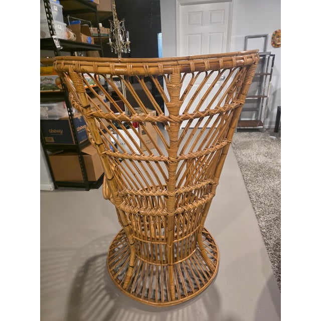 Tan Rattan Peacock Chair, Circa 1960s, Attributed to Gio Ponti and Lio Carminati For Sale - Image 8 of 8