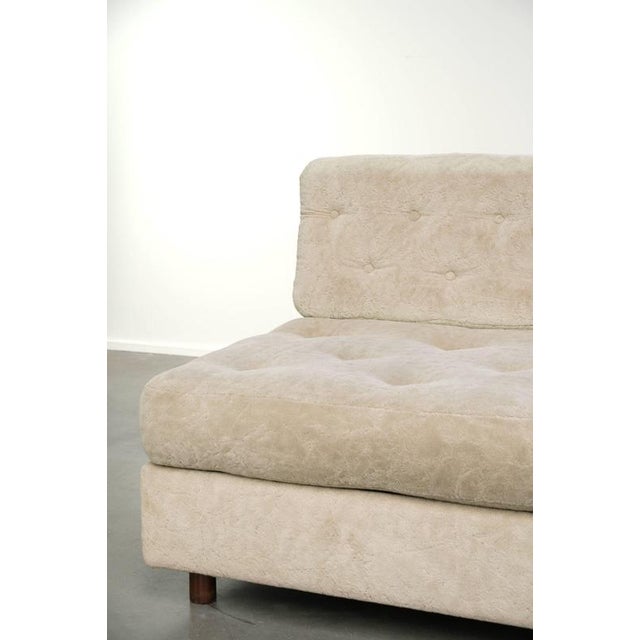 Textile Vintage Beige Fabric Armchair For Sale - Image 7 of 10