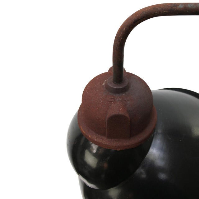 Industrial Vintage Industrial French Black Enamel Sconce For Sale - Image 3 of 7
