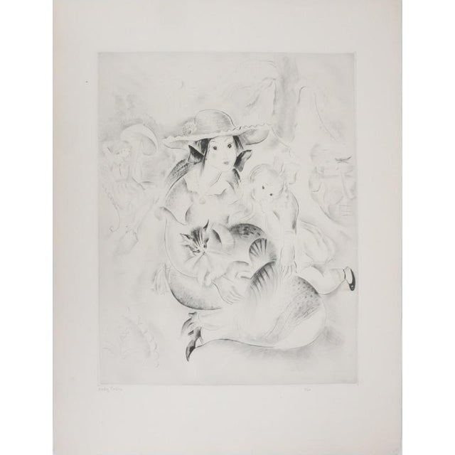 Mily Possoz, Family with a Cat, Original Signed Engraving For Sale - Image 10 of 10
