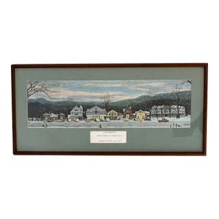Vintage Norman Rockwell Stockbridge Main Street at Christmas Framed Offset Lithograph Print Reproduction For Sale
