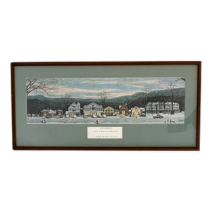 Vintage Norman Rockwell Stockbridge Main Street at Christmas Framed Offset Lithograph Print Reproduction