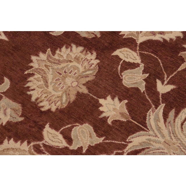 Boho Chic Ziegler Brown Tan Hand-Knotted Wool Rug - 10'3'' X 13'5'' For Sale In New York - Image 6 of 8