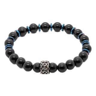 Spiritual Black Onyx Beaded Bracelet For Sale