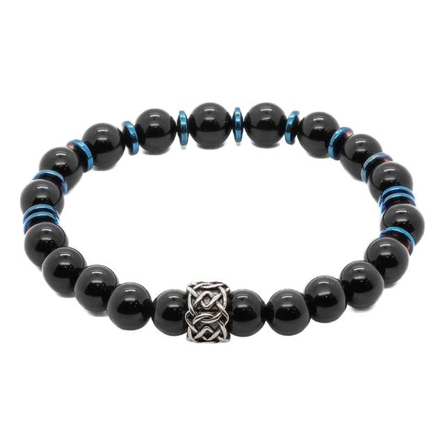 Spiritual Black Onyx Beaded Bracelet For Sale