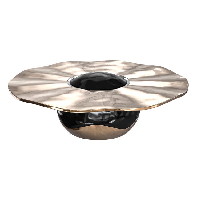 Art Deco "Capriccio" Coffee Table With Bronze, Handcrafted For Sale - Image 3 of 8