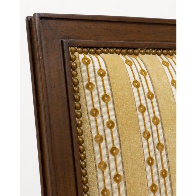 Late 20th Century High Back Upholstered Baker Style Accent Slipper Chair For Sale - Image 5 of 7