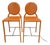 Euro Style Isabelle Orange Counter Stools, Pair For Sale