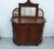 Antique sideboard / chiffonier with mirrored top and rounded sides made of solid oak, featuring inlays and ornamental...