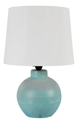 Art Deco Danish Ceramic Table Lamp with Light Turquoise Glaze, 1940s