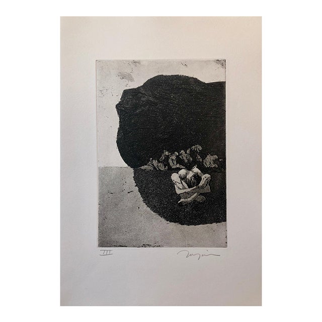 Jack Zajac, Surrealist Figurative Aquatint Etching California Modernist Sculptor Artist For Sale