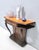 Mid-Century Modern Vintage Beech and Walnut Root Console Table with Orange Glass Top, 1950s For Sale - Image 3 of 15