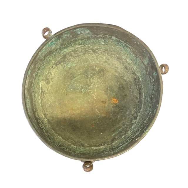 Boho Chic Vinatge Large Copper Hanging Bowl For Sale - Image 3 of 6