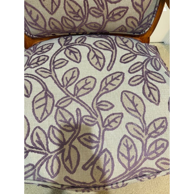 Louis XV-Style Armchair With Plum Embroidered Upholstery For Sale In Nashville - Image 6 of 8