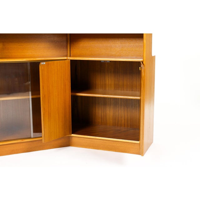 1960s Danish Modern Mid Century Teak Angular Dry Bar With Display Cabinet — Turnidge For Sale - Image 11 of 14