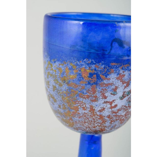 Blue Art Glass Wine Glass by Kjell Engman for Kosta Boda, 1980s For Sale - Image 3 of 6