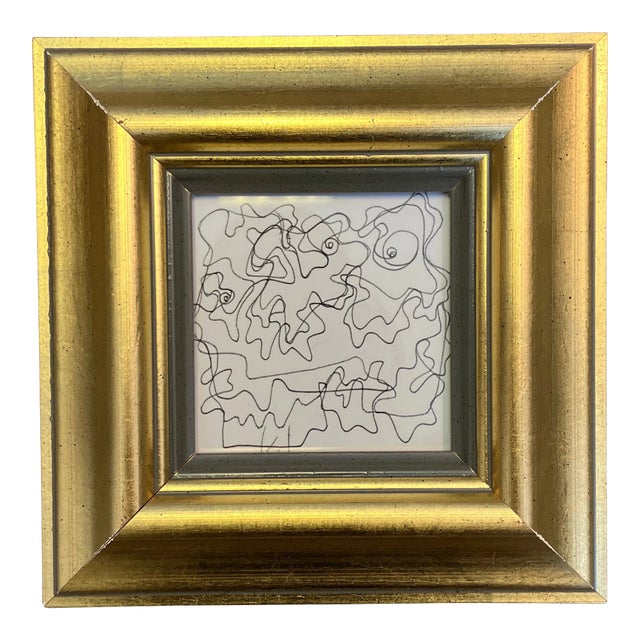 1980's Original Wayne Cunningham Abstract Pen and Ink Drawing For Sale