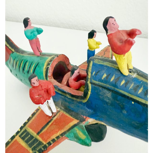 Mexican Vintage Mexican Folk Art Acrobats on Airplane, Mid 20th Century For Sale - Image 3 of 10