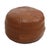 Vintage round pouf, patchwork style, made from high-quality brown faux leather, second half of the 20th century. This...
