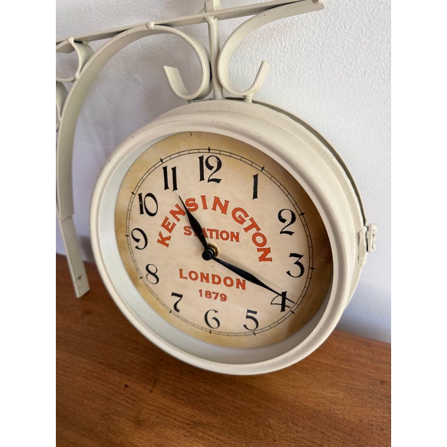 Add some charming British flair with this late 20th century railway station double-sided wall clock. Most items found at...