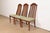 Mid-Century Modern Henredon Style Mid-Century Hollywood Regency Carved Oak and Cane Bamboo Form High Back Side Chairs or Dining Chairs, Set of Three For Sale - Image 3 of 12