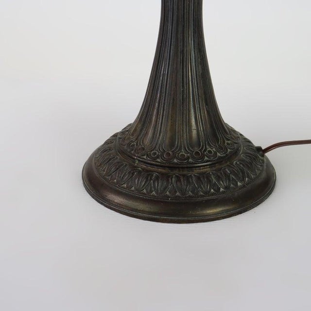 1920s Arts & Crafts Reverse Painted Winter Landscape Lamp, Manner of Jefferson, C1920 For Sale - Image 5 of 11