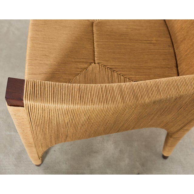 Set of Ten Bill Sofield McGuire Danish Cord Cocoon Dining Chairs For Sale - Image 10 of 18