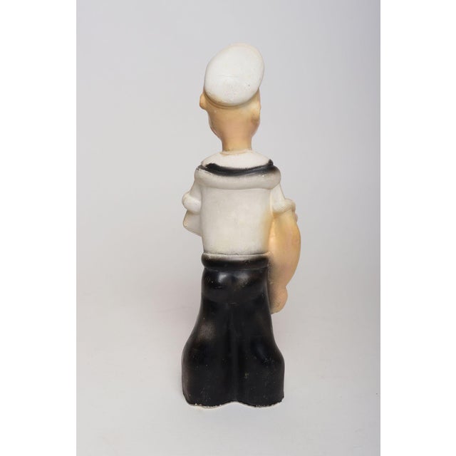 Vintage 1930s Carved and Painted Chalkware Popeye Figurine For Sale - Image 4 of 16