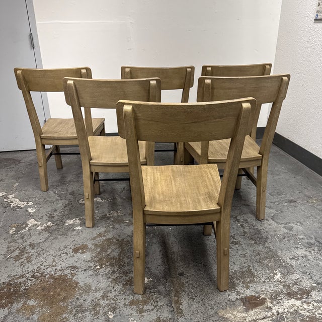 Gray Pottery Barn Benchwright Dining Chairs, Set of Six For Sale - Image 8 of 12