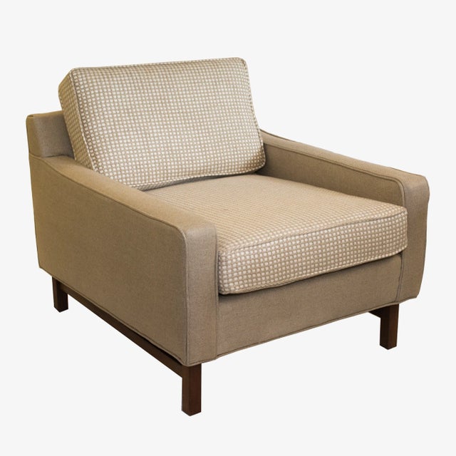 Beige Comfy Club Chair by B. G. Mesberg for Directional Design, Newly Reupholstered For Sale - Image 8 of 8