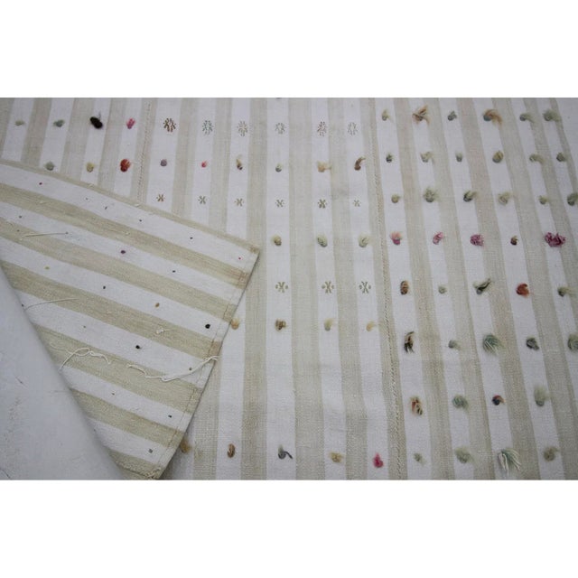 1960s Vintage Turkish Striped Cotton Kilim Rug - 5′3″ × 8′10″ For Sale - Image 5 of 7