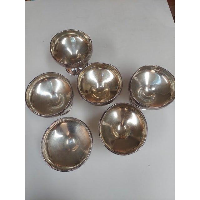 Antique Schmitz Moore & Co Sterling Silver Gilt Sherbet Cups - Set of Six For Sale - Image 4 of 11
