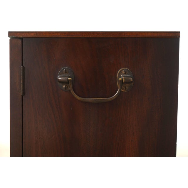 Brown Vintage Regency Style 3 Tier Inlaid Mahogany Cabinet For Sale - Image 8 of 18
