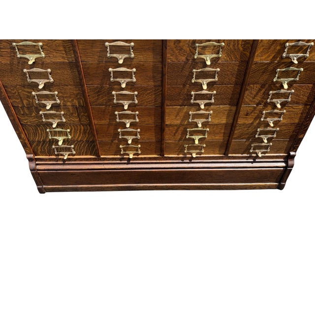 Early 20th Century Antique Quarter-Sawn Vertical File Cabinet Ohmer & Sons 60 Slots For Sale - Image 5 of 12