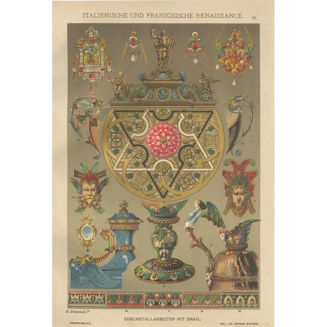 French and Italian Renaissance Ornament Prints by H. Dolmetsch, c. 1880, Set of 4 This exquisite set of four antique...