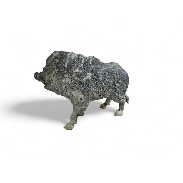 Italian Artist, Large Patinated Wild Boar Sculpture, Mid-20th Century, Bronze For Sale - Image 3 of 7