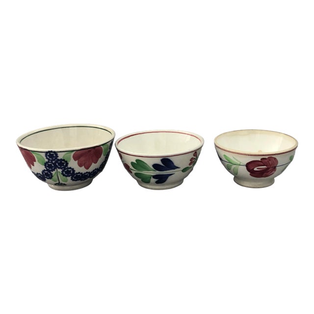 Antique Mismatched Chine Bowl- Set of 3 For Sale