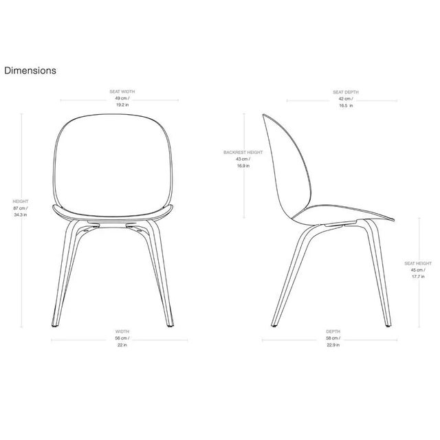 GamFratesi 'Beetle' dining chair in black with conic base. Designed by Danish-Italian design-duo GamFratesi in 2013. The...