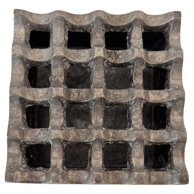 Mid-Century Modern Danish Geometric Op-Art Metal Ashtray For Sale - Image 4 of 10