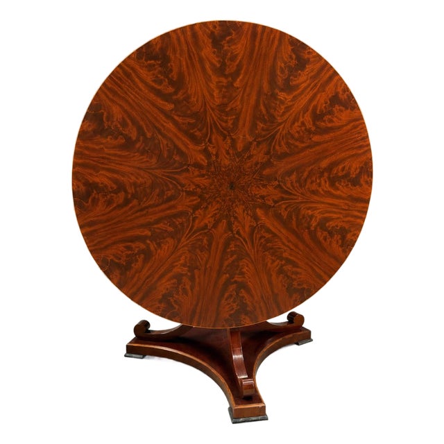 Spectacular English Regency Flame Mahogany Starburst Tilt-Top Breakfast Table For Sale