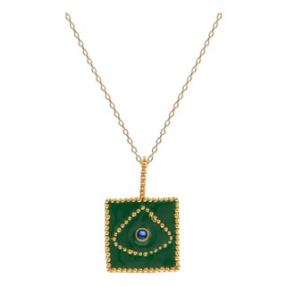 Mystic Verde Evil Eye Gold Necklace For Sale