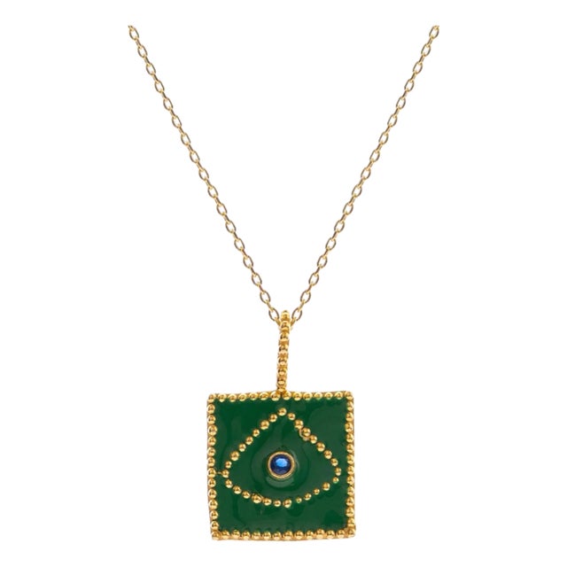 Mystic Verde Evil Eye Gold Necklace For Sale