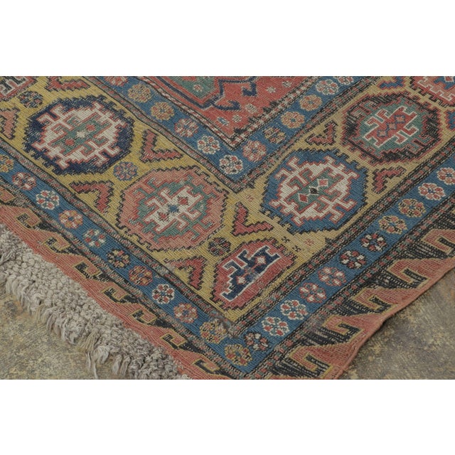 Mid 18th Century Antique Persian Soumak Dragon Rug in Red With Geometric Patterns - Rug & Kilim For Sale - Image 5 of 7