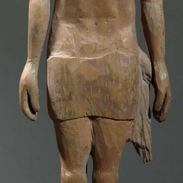 Antique Hand Carved Folk Art Bearded Man Figurative Sculpture For Sale In Philadelphia - Image 6 of 9