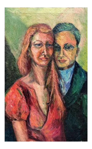 Original Vintage 1967 Portrait Painting