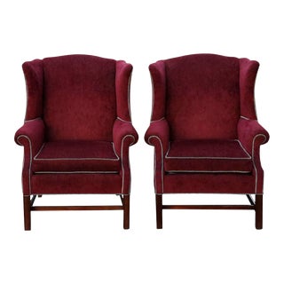 Ethan Allen Chippendale Wingbacks - a Pair For Sale