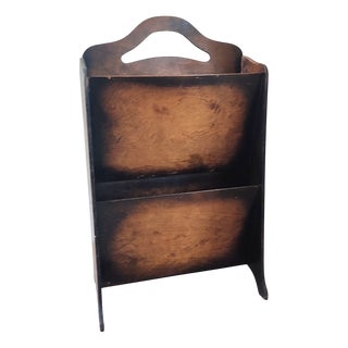 Vintage Double Wooden Magazine Rack by Haxyes, 1920s For Sale