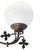 Belgian Art Nouveau wall lamp with opal glass Brass arm, brass top, white opal glass Globe diameter 250 mm / 9.84 inches...