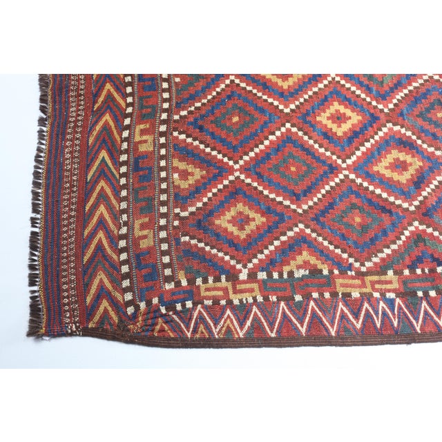 Textile 1930s Colorful Turcoman Flatweave Floor Kilim-10' X 4' 9'' For Sale - Image 7 of 14