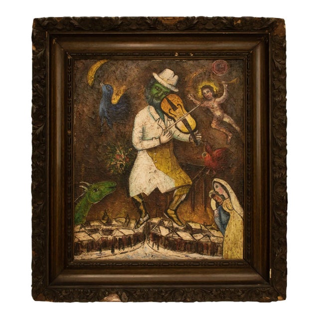 20th Century Figurative Modern Painting, Manner of Chagall For Sale